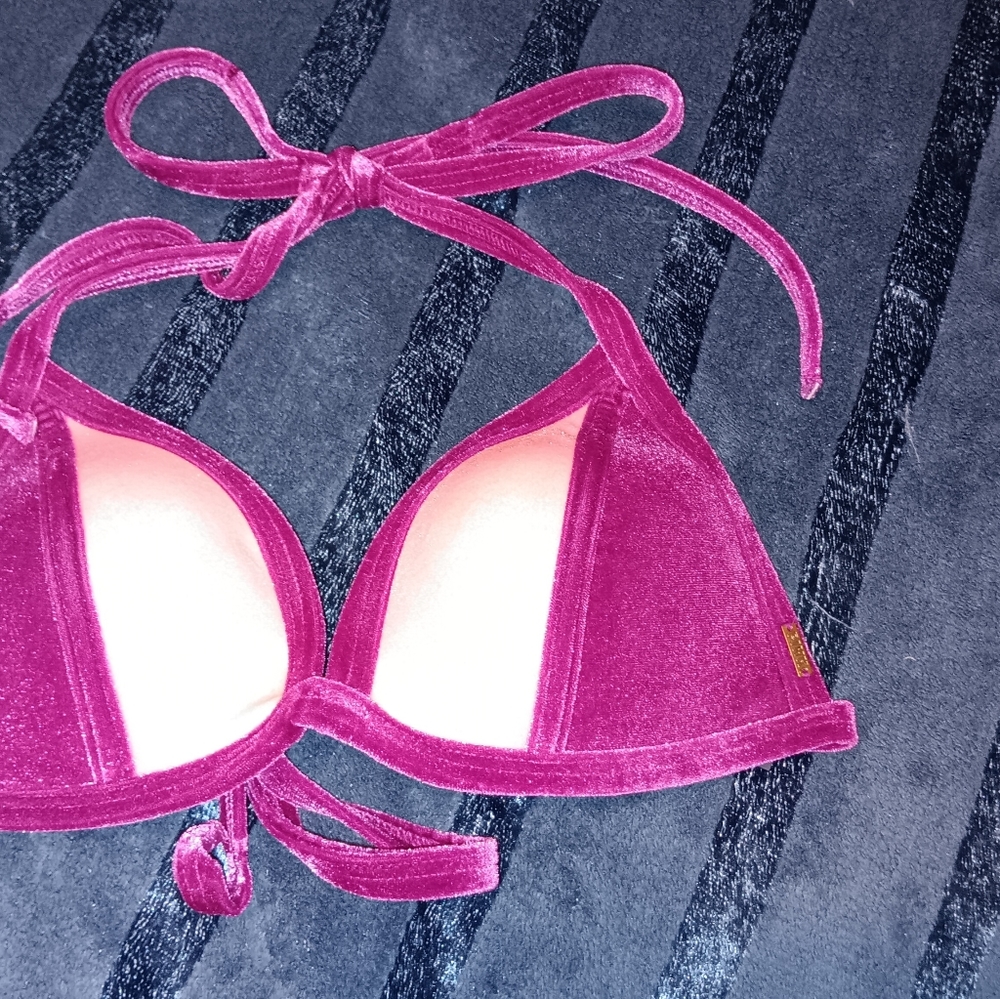 Victoria secret PINK velvet spaghetti strap bikini top